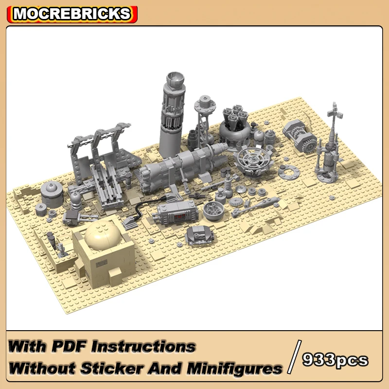 MOC-73677 스타 영화 스트리트 뷰 건축 도시 폐차장 모듈러 로봇, 재활용 마당 빌딩 블록 장난감, 어린이 크리스마스 선물