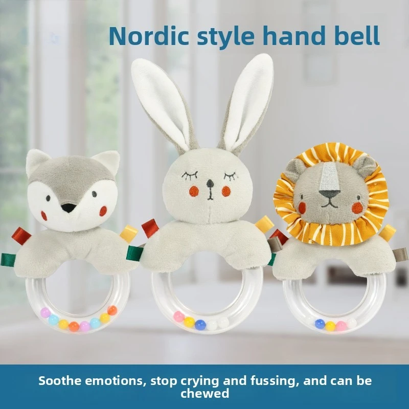 Morbido bambino 3D in stile nordico peluche sonaglio infantile morbido sonaglio giocattolo Montessori arricchimento sensoriale regalo precoce del bambino