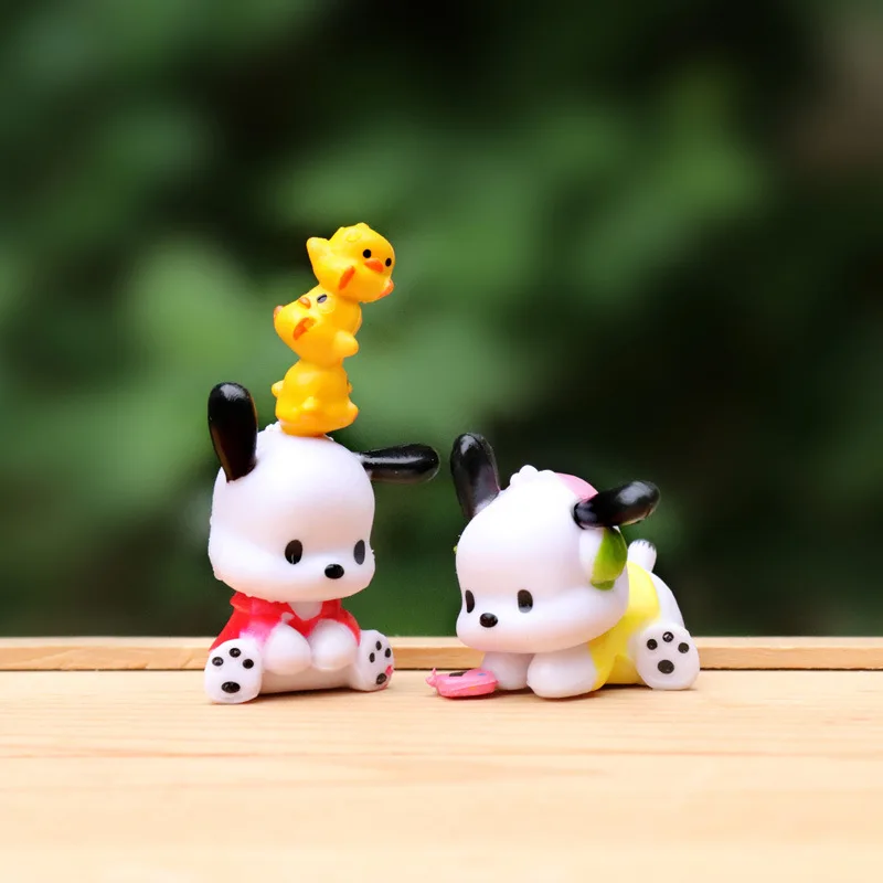 MINISO Toys Kawaii Pochacco Hello Kitty Melody Kuromi Dolls Action Anime Figures PVC Model Kids Toys for Children Birthday Gifts
