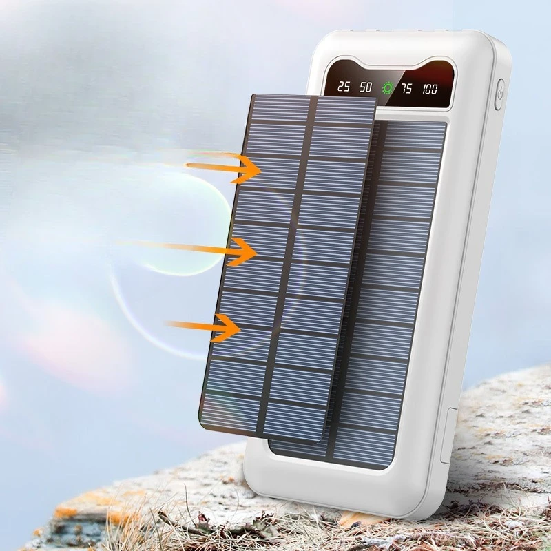 Мобильный блок питания емкостью 20 000 мАч со встроенным кабелем в подарок