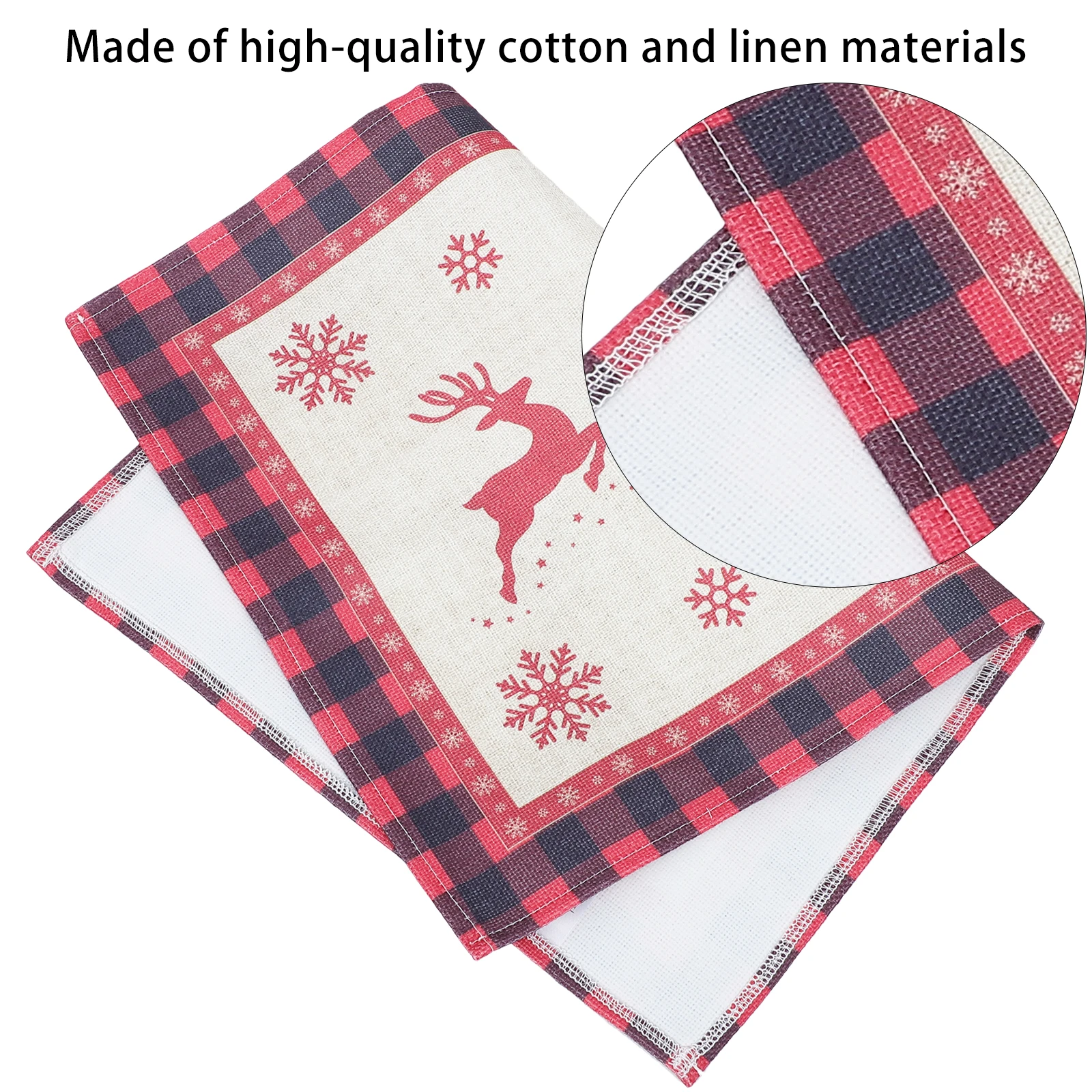 

Christmas Decorations Dining Room Table Protection Pads Merry Printing Cover Retro