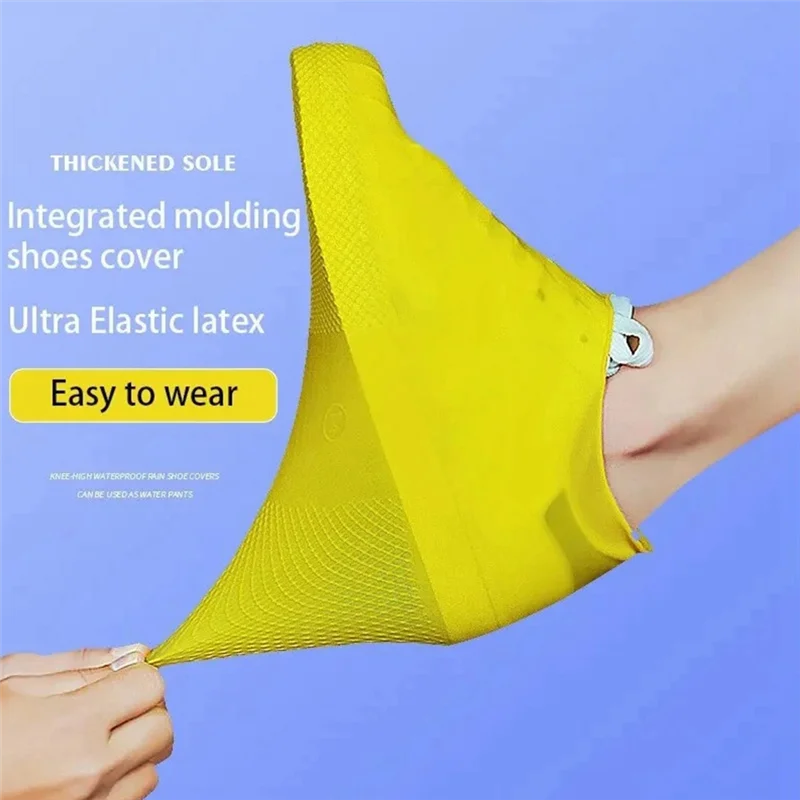 SS-مضادة للانزلاق أغطية الحذاء اللاتكس قابلة لإعادة الاستخدام عدم الانزلاق مقاوم للماء مقاومة للاهتراء يوم ممطر الأحذية في الهواء الطلق أغطية حماية