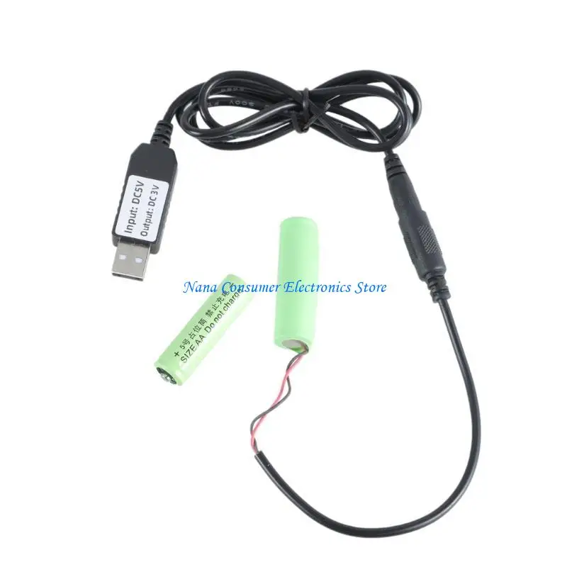 G7NE USB to 3VLR6 AA Battery Eliminators Cable USB Power Converters for Toy Thermometers Remotes Replace 2pcs 1.5V AA Battery