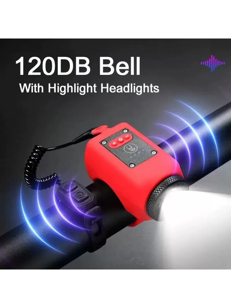 AliExpress NONE 2 in 1 120 dB Electric Bike Horn With Bike Light Bicycle Horn 5 Sound Modes with Rechargeable Battery Waterproof Bicycle Light