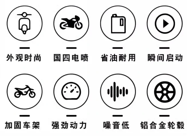 Scooter, fuel powered motorcycle, electronic fuel injection delivery vehicle, 125 pedals