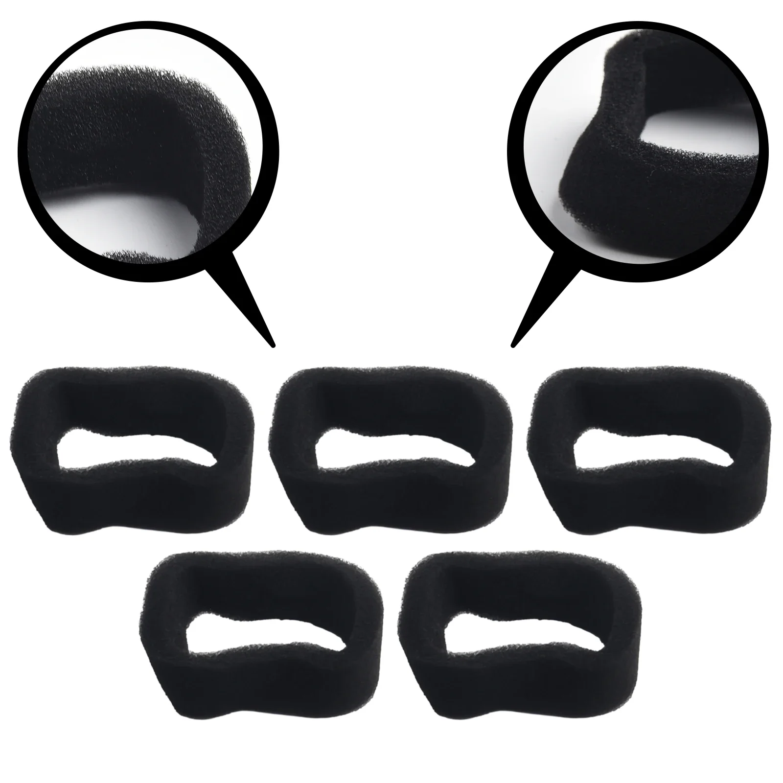 5pcs Black Air Filter Sponge Garden Power Tools Accessories Lawn Mower Trimmer Strimmers Replacement Parts 50mm X 43mm