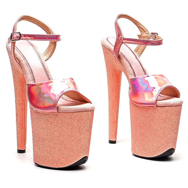 Women New 20CM/8inches PU Upper Sexy Exotic High Heel Platform Party Sandals Pole Dance Shoes Model Shows Sandals 302