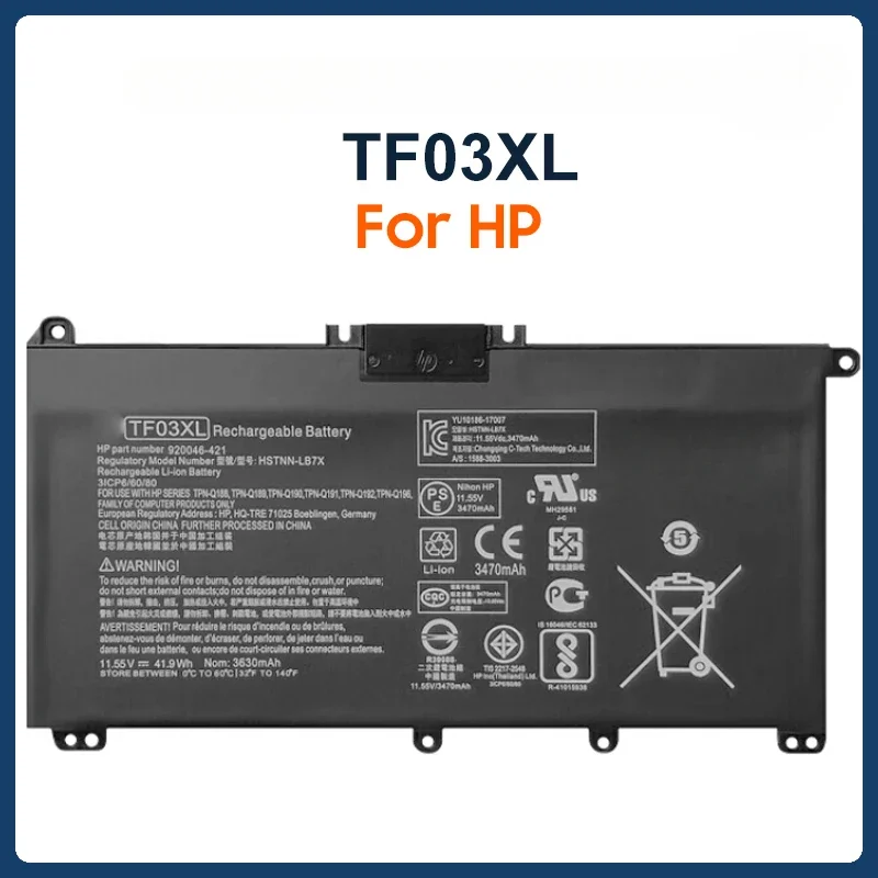 

3500mAh TF03XL TF03 Battery For HP Pavilion 15-CC 14-bf033TX 14-bf108TX 14-bf008TU HSTNN-UB7J TPN-Q188 TPN-Q189 TPN-Q190 Q191