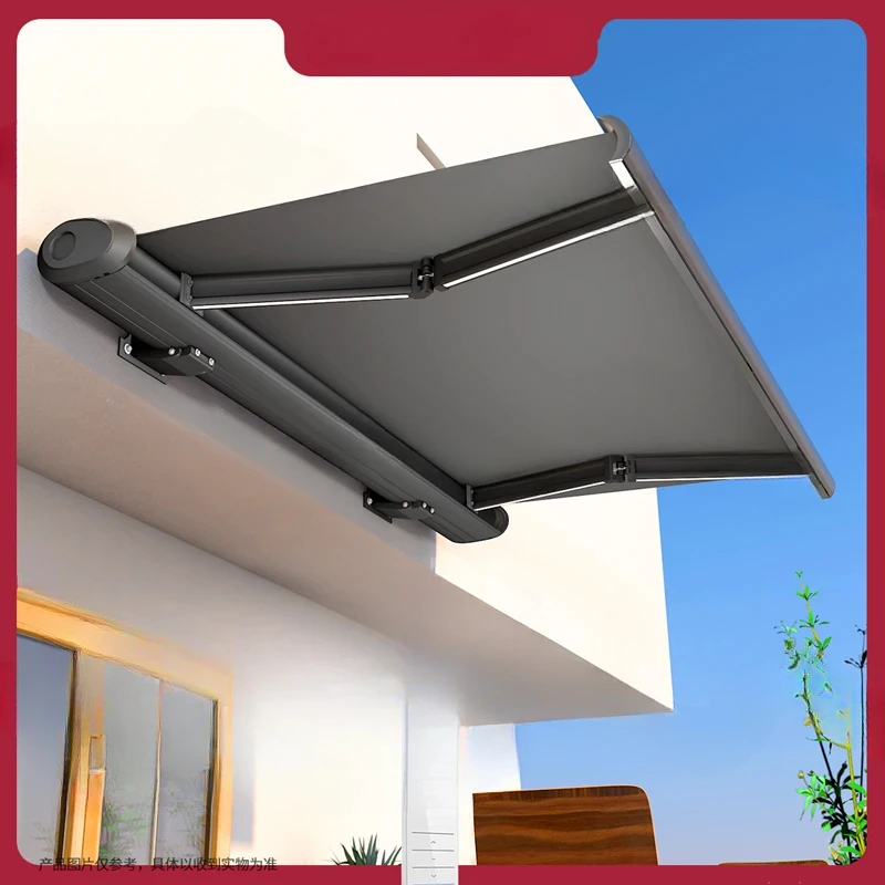 Remote Control Full-Box Retractable Awning Outdoor Rainproof Balcony Door Roof Household