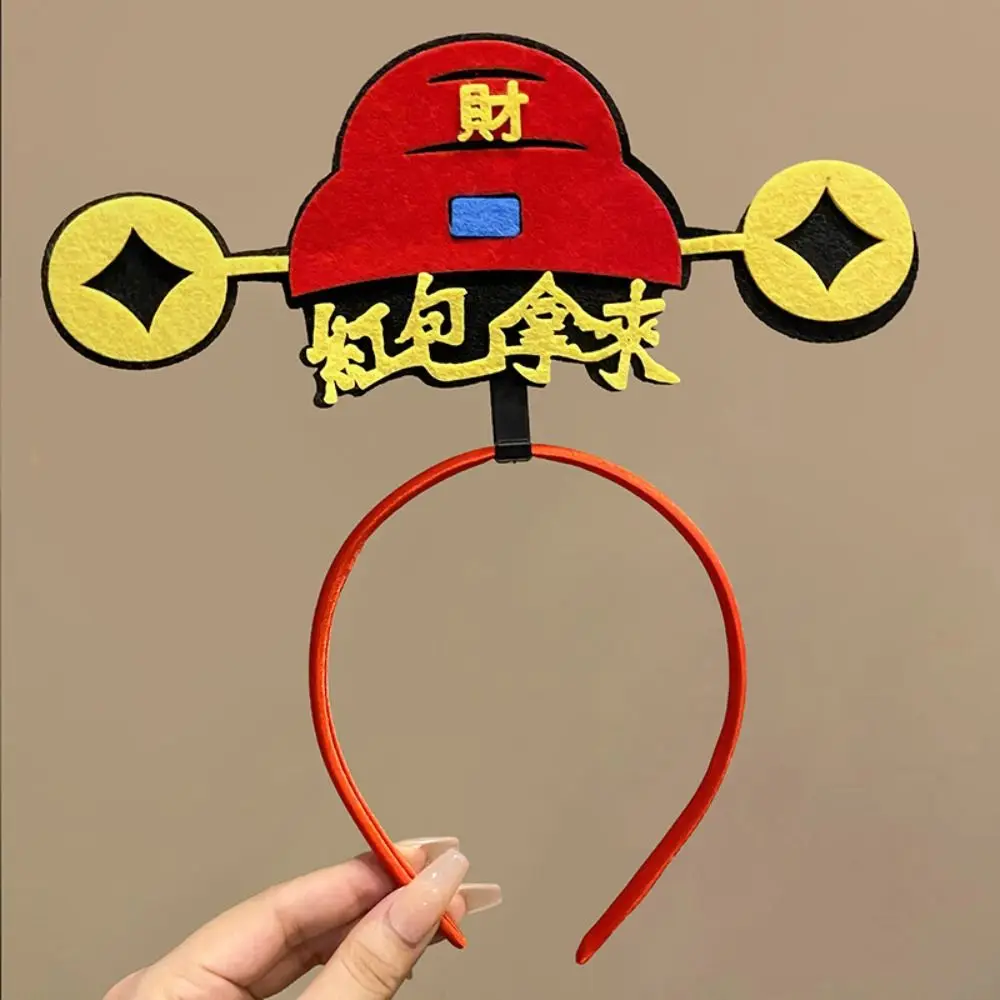 

Red Hairband 2024 Happy New Year Headband Mascot Dragon Chinese Style Dragon Headband New Year Mascot Felt Hair Hoop