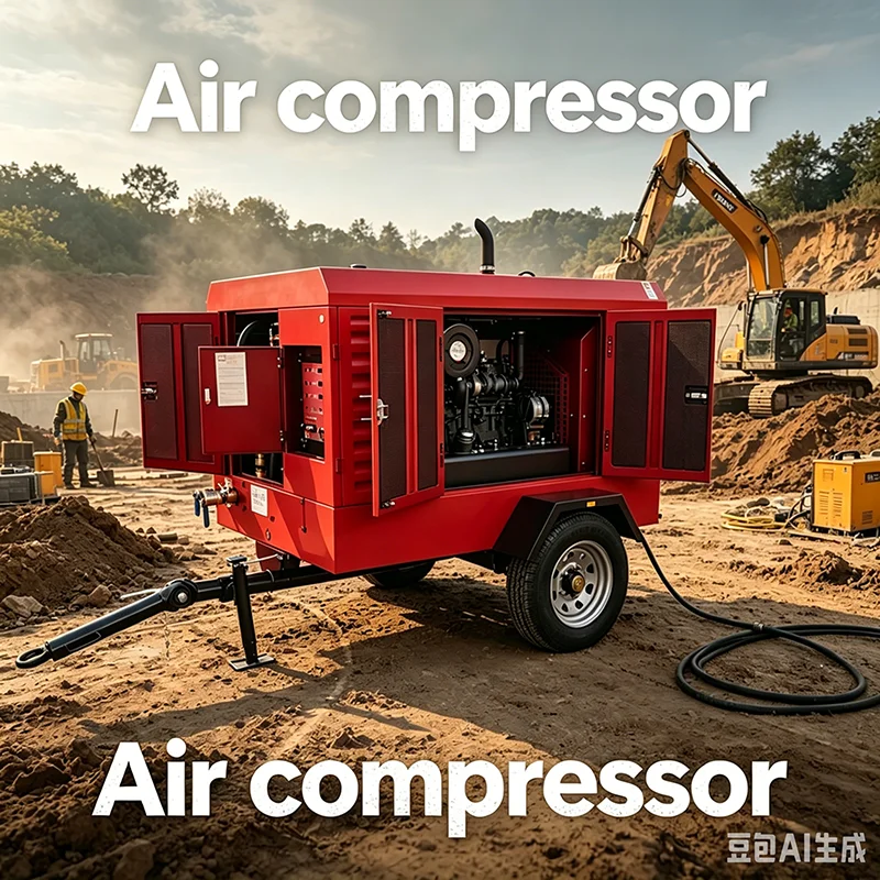 Hydraulic Optional Diesel Towable Screw Air Compressor for Mine Rock Breaking Sand Blasting Unit