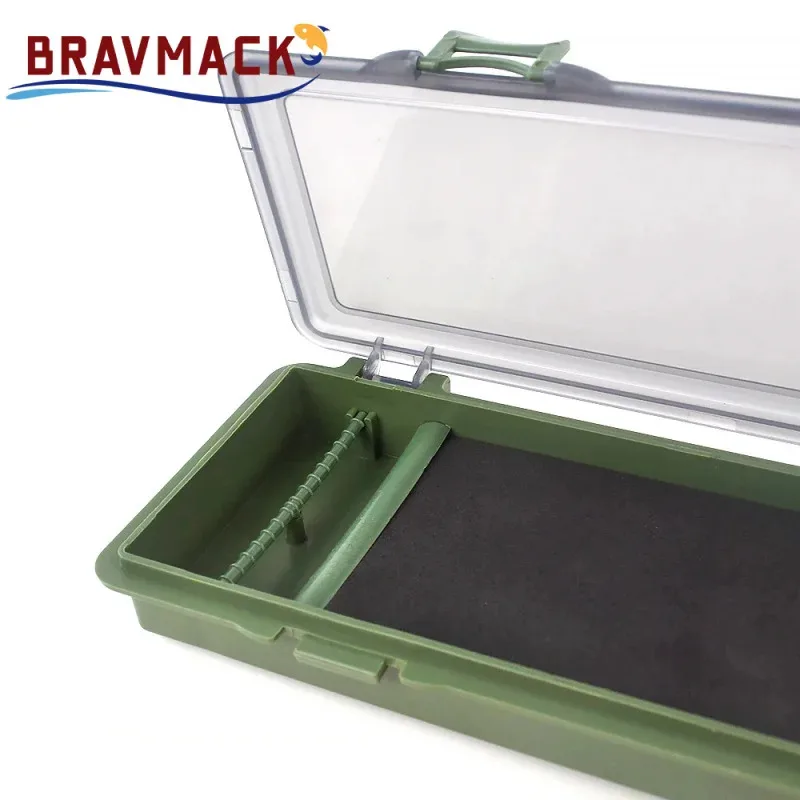BRAVMACK 1pc Carp Fishing Box Stiff Hair Rig Board with Pins Carp Fishing Rig Box Wallet Rig Storage Box Fishing Tackle Box