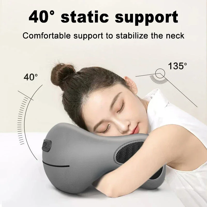 Multifunction U-Shaped Sponge Core Neck Pillow Slow Rebound Soft Travel Pillow For Sleeping Cervical Health Massage Nap Pillows