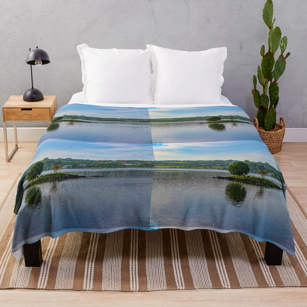 Beautiful artificial island in the middle of the lake Throw Blanket blankets and throws Thins Luxury Thicken Softest Blankets