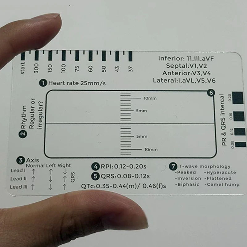 

2025 New Ecg 7 Step Ruler 7 Step Scale For Ecg Observation Portable Transparent Measurement Interpretation Tool Creative Gift