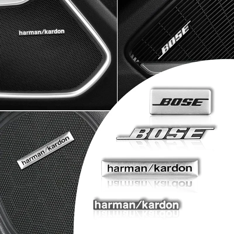 هارمان كاردون BOSE شارة الألومنيوم ثلاثية الأبعاد ملصقات صوت السيارة لسيارات bmw f30 ميني كوبر مرسيدس بنز فولكس واجن ميتسوبيشي لانسر أودي #2