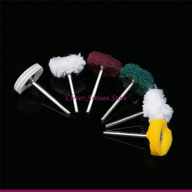 

E06B 6Pcs Polisher Buffer Wheel Polishing Buffing Pad Brush For Rotary Drill Bit New
