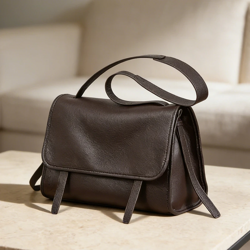 

HIFASHION Мягкие кожаные сумки через плечо для женщин, большая вместительная повседневная сумка-мессенджер в стиле ретро, женская сумка 2026