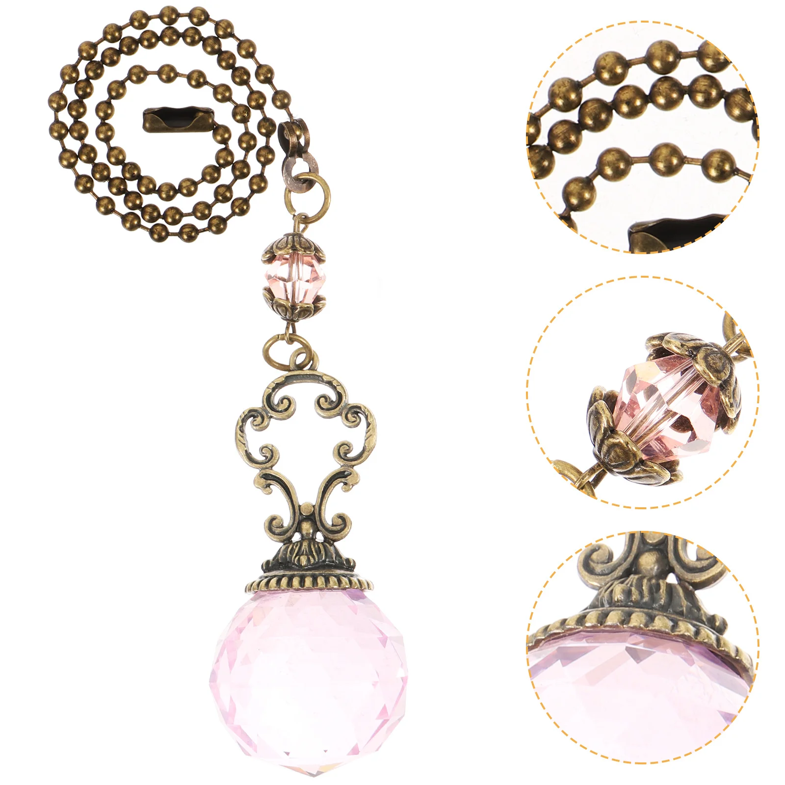 

2Pcs Ceiling Fan Pull Chain Pendant Extension Beaded Decorative Replacement Light Pull Chain for Lamps Fans Crystals