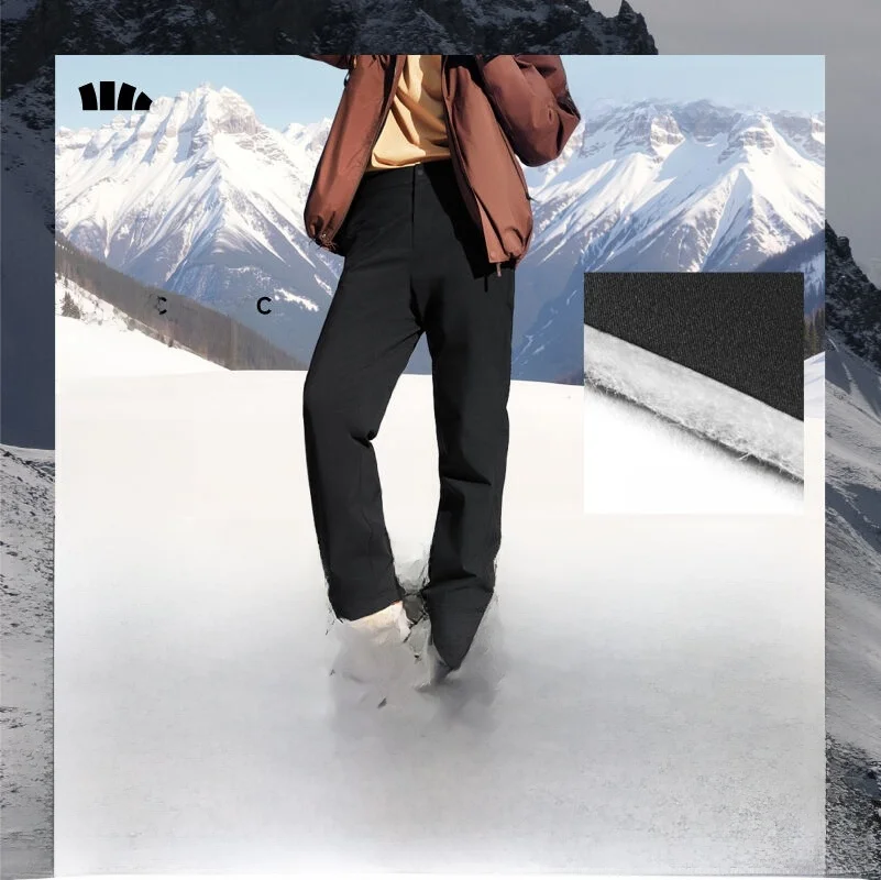 

Banana Le CL888₂₅ Men's High Elastic Fce Pants Warm Cotton Cone Pants Long Pants Windproof Cold Proof Straight Leg Pants