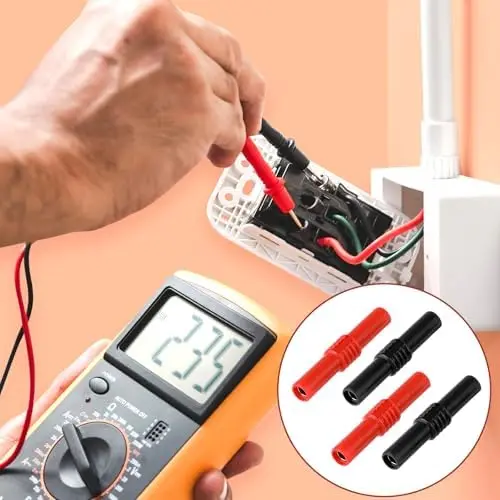 

10 шт. 4-мм адаптеры-переходники типа «банан» (гнездо-гнездо) - изолированные соединители для силовых кабелей (черный+красный)