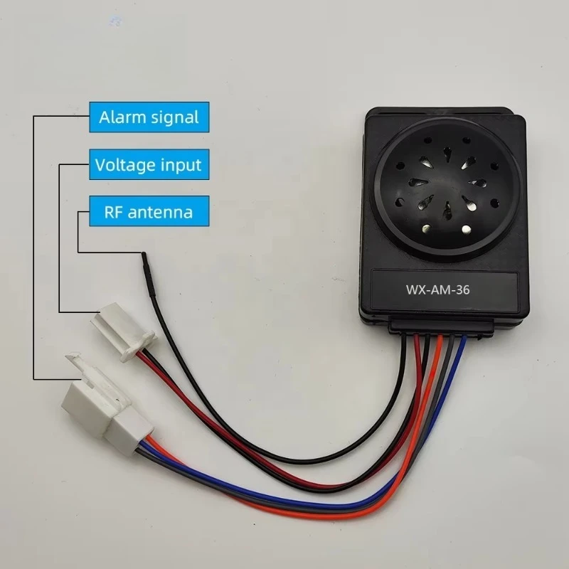 120dB High Decibel 24V-72V Voltage Electric Scooter Motorcycle Tricycle Anti-theft Radio Frequency Alarm Remote Control Lock