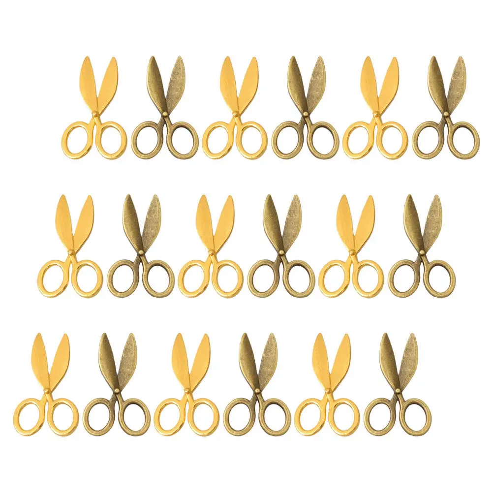 

40 шт. реалистичных миниатюрных ножниц, винтажные металлические ножницы, крошечные швейные инструменты для кукольного домика, аксессуары для шитья, микроландшафт