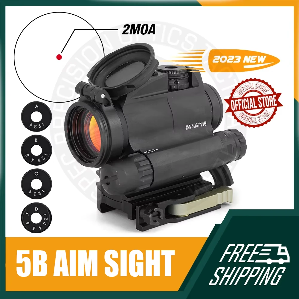 

Тактический прицел AiM Red Dot 5B 2MOA с оригинальной маркировкой LRP 1,50 "/1,93"/2,26 "QD крепление для AR15 страйкбола охоты