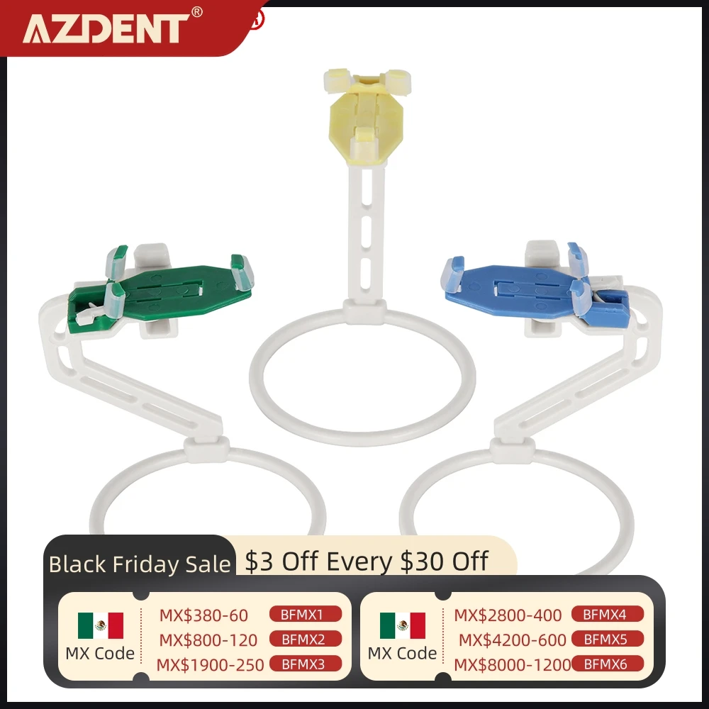 AZDENT Dental X-ray Sensor Positioner Holder 3 PCS Digital Dental Lab X Ray Film Locator PVC Positioning Dentistry Tool