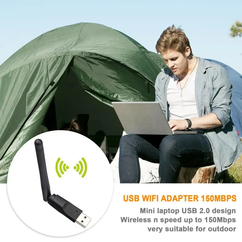 USB Wifi Adapter 150Mbps 2.4 GHz 2DB เสาอากาศขนาดใหญ่ MT7601ชิปการ์ดเครือข่ายไร้สายภายนอก Wifi Signal Receiver Transmitter