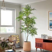 78-140cm Large Artificial Nandina Plants Plastic Palm Tree Fake Green Bamboo Leaves Tall Tropical  Tree For Home Office Decor