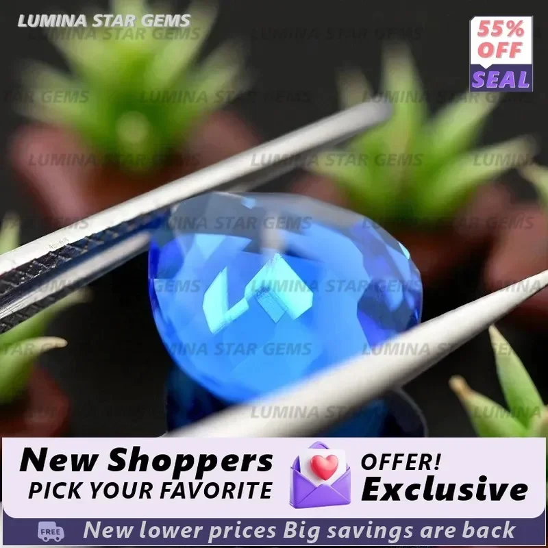 TOPLab Grown Cobalt Spinel Gemstone for L-Lab Pear Shape Extremely Shiny Quality Charm Jewelry Making Materials Lab Grown