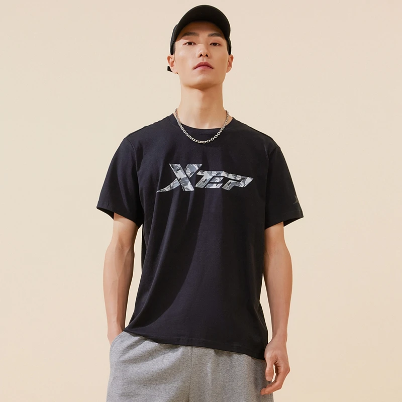 Xtep Short Sleeve Knitted Shirt For Men 2023 Summer Fashion Sweatshirt Comfortable Soft Street Style Tops 877229010251