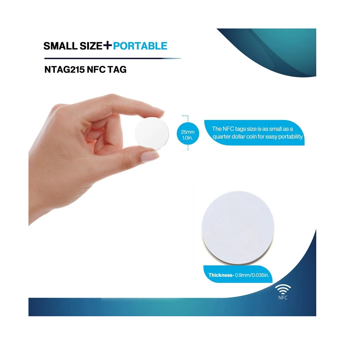 Tagi NFC, karty NFC, 215 NFC Tag Rewritable 215 karty NFC monety kompatybilne, telefony komórkowe i urządzenia z obsługą NFC