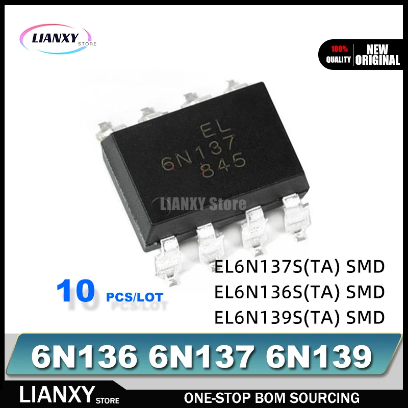 10PCS/LOT EL6N137S EL6N136S EL6N139S  SOP-8 Optoisolators 6N136S 6N137S 6N139S SMD New Original