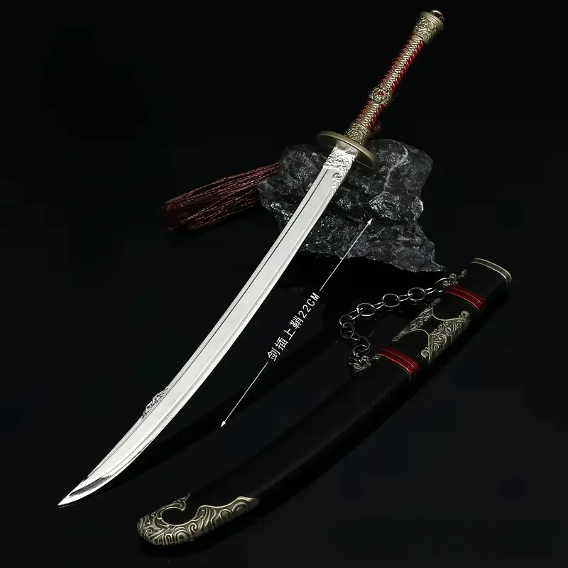 22cm The Flame Imperial Guards Film Peripheral Raging Knife Toy Sword All Metal Craft Models Samurai Katana with Sheath Gifts