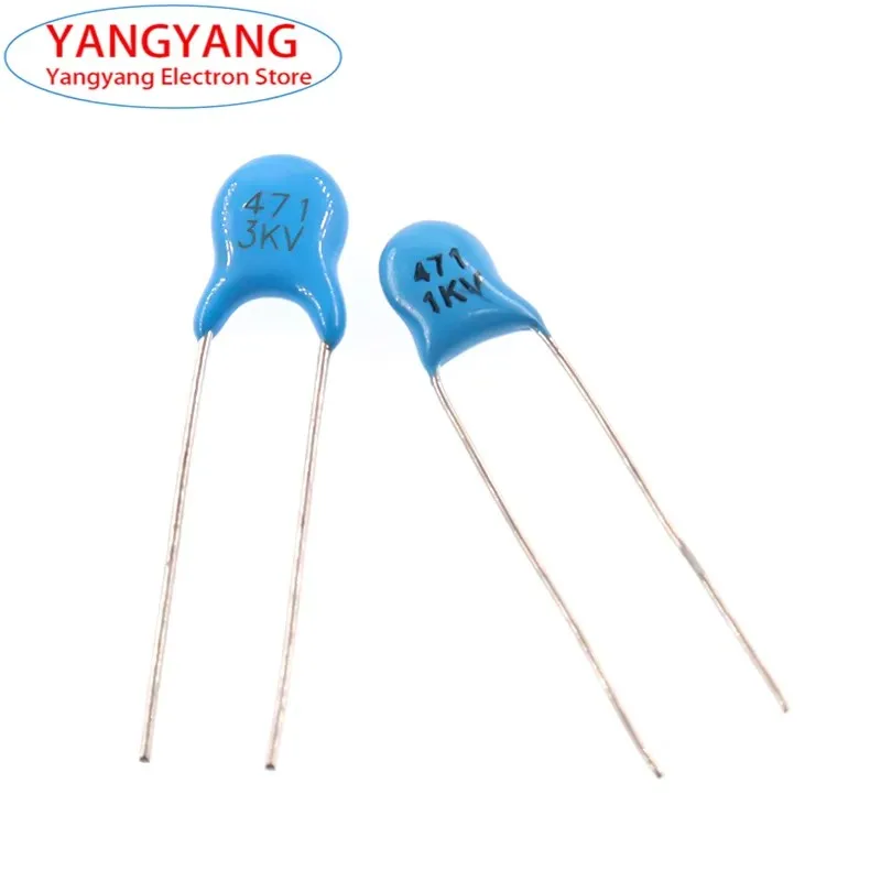 50pcs New High voltage Ceramic Capacitor 471 470PF 1000V 1KV 2KV 3KV Direct-inserted Capacitor