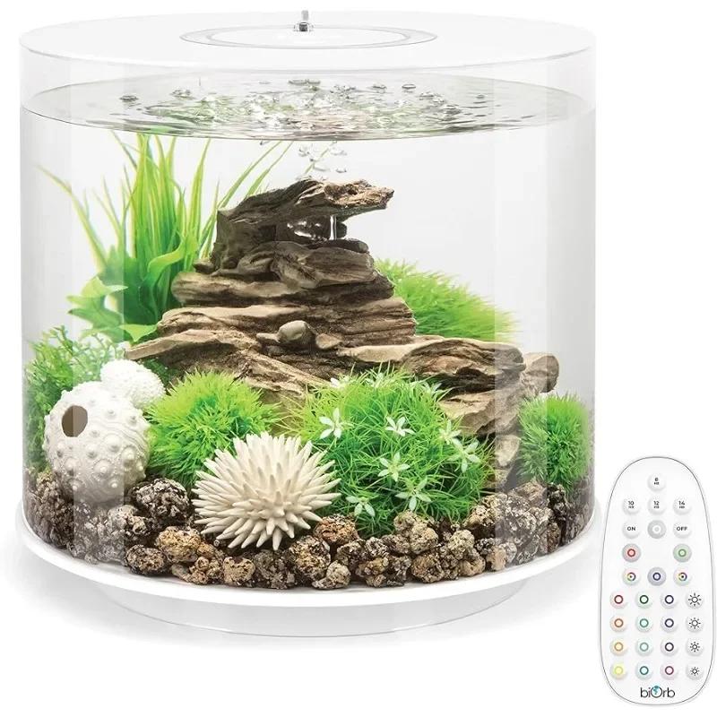 

Tube 15 Aquarium with MCR Light - 4 Gallon, White Aquariums, Aquariums & Fish Bowls