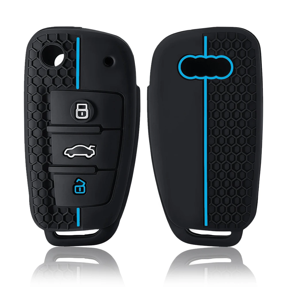 New Silicone Key Case Cover Shell for Audi A4 B7 A6 C6 4f 8v A3 8p A1 A3 Remote Key Holder Jacket Accessories Fob Accessories image 3