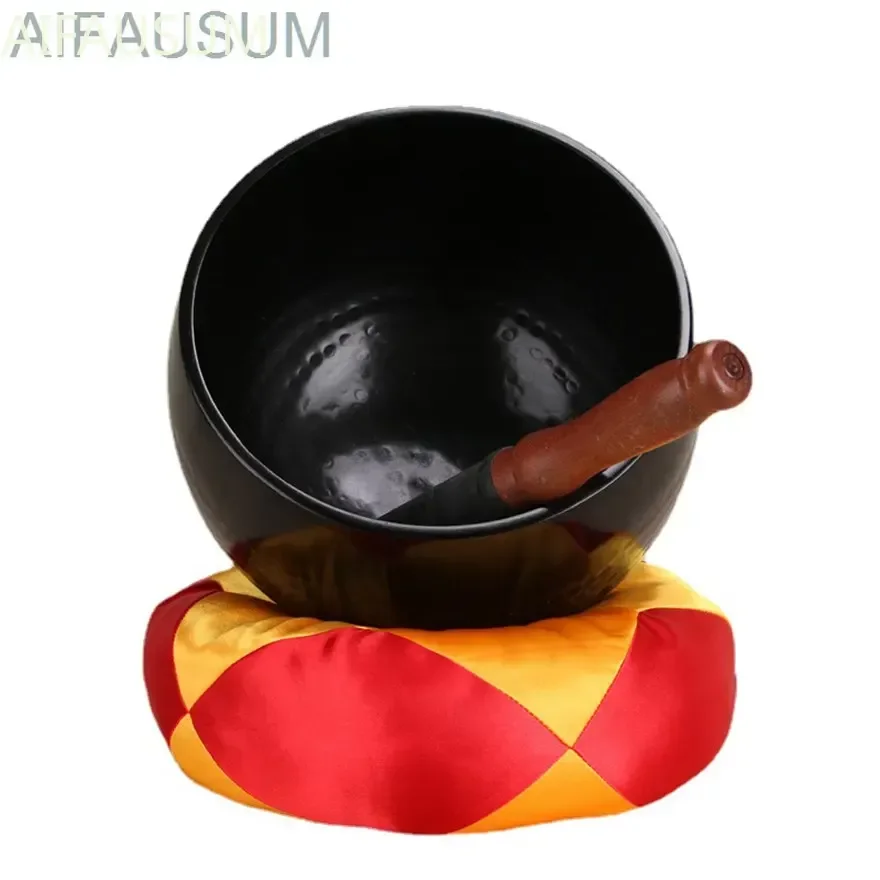 Hand hammering Black Copper Chime alms Singing Bowl Tibet Yoga meditation sound healing Buddha sound bowl