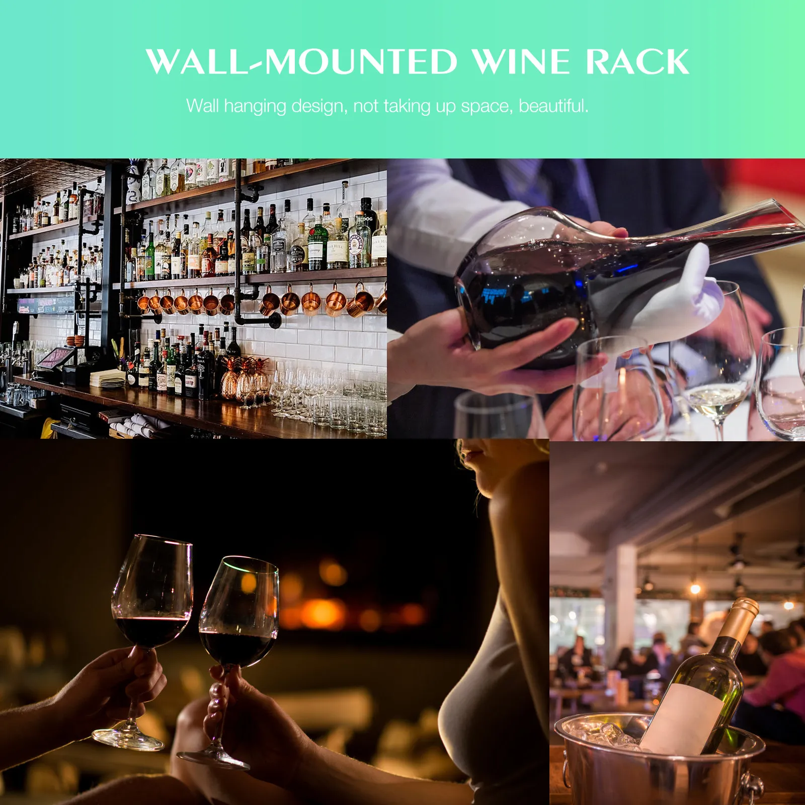 6Pcs Iron Wine Rack Wall-Mounted Wine Bottle Holder Spiral Storage Stand Decorative Metal Display Racks Iron Art Rack - view 2