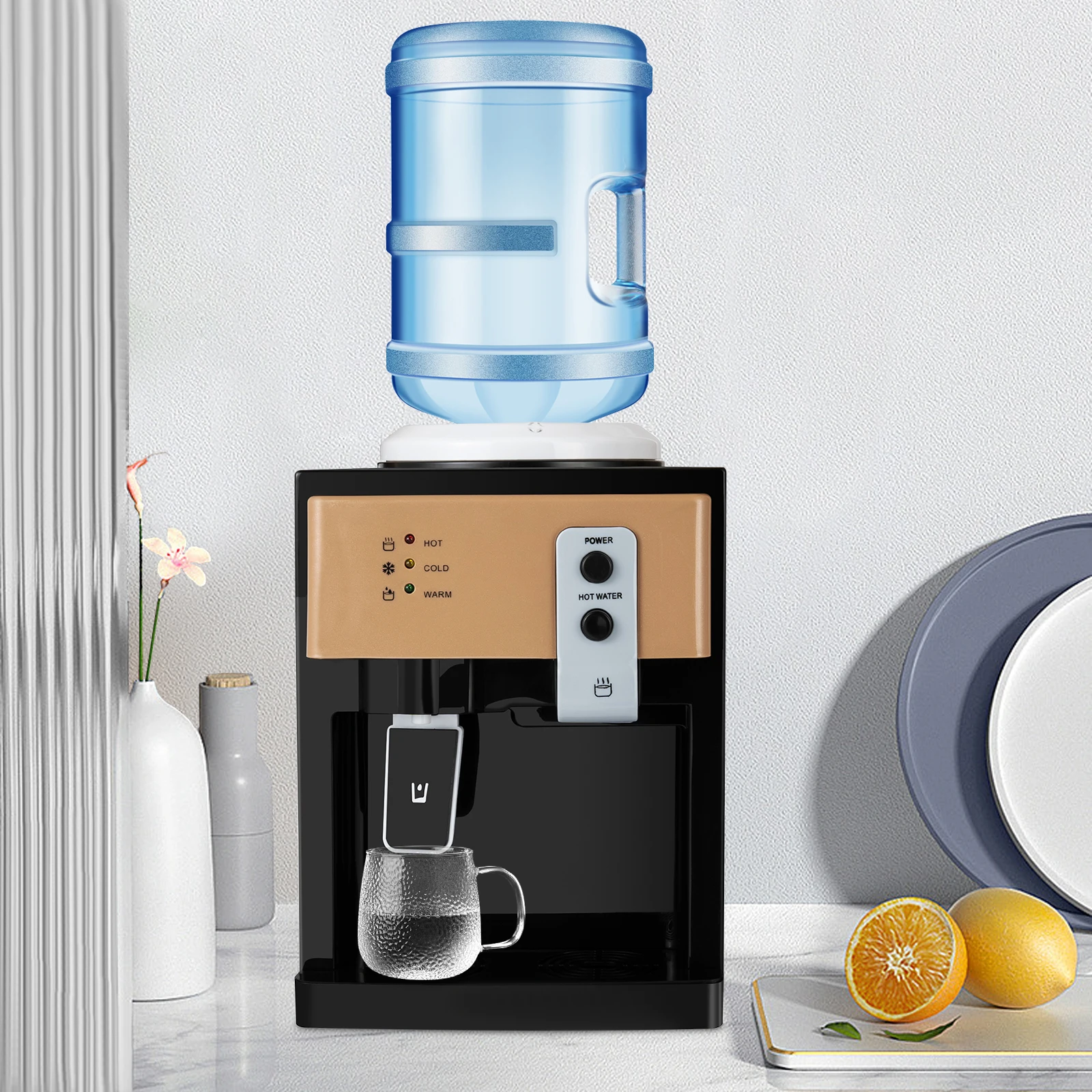 

Water Dispenser, Water Temperature Optional Top Loading Design Large Capacity Water Tank for Bedroom Livingroom Kitchen Studio