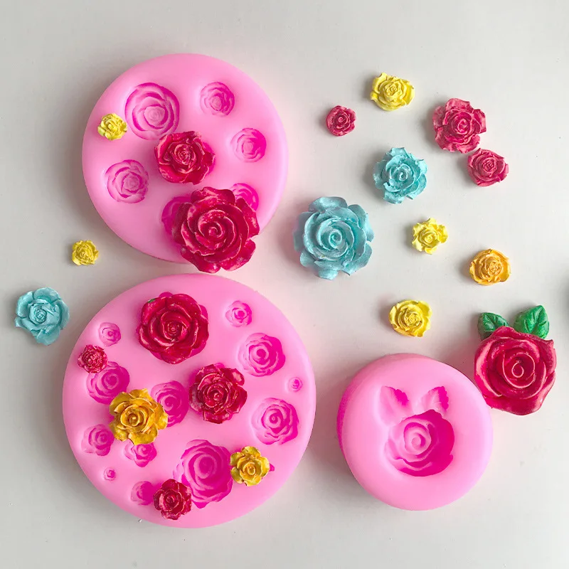 

Силиконовые формы для цветов в виде роз для полимерной глины, свечей, мыла, художественных и декоративных проектов