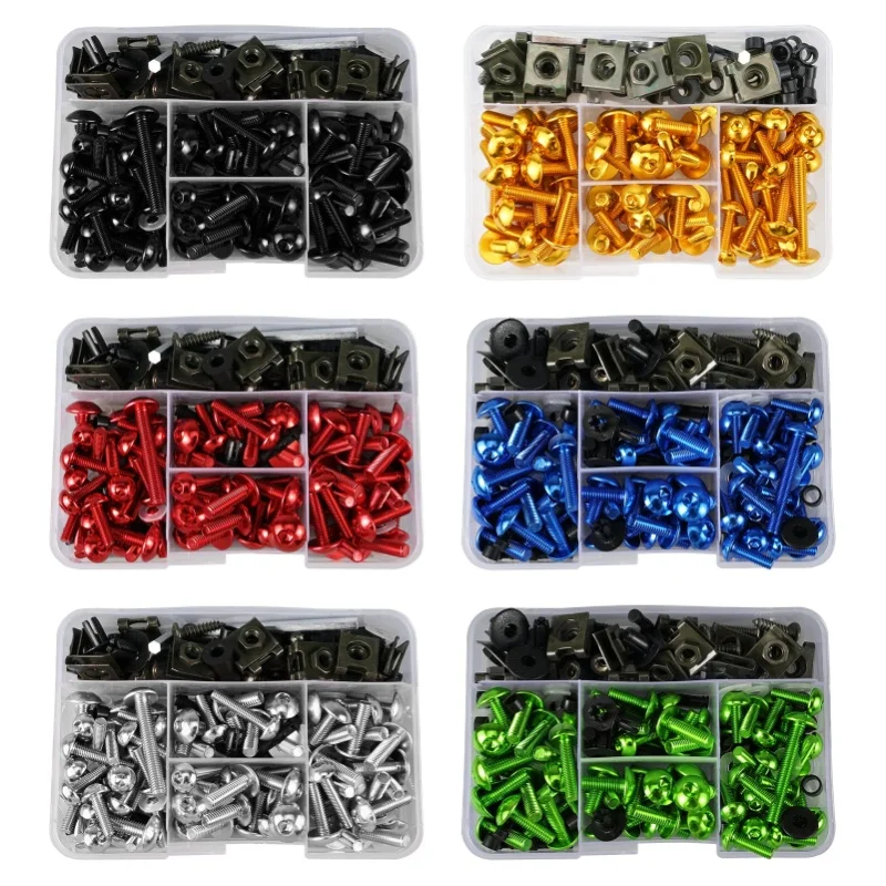 Zestaw śrub owiewek motocyklowych M5 M6 do Aprilia Ducati Kawasaki Suzuki Honda CBR600 F2 F3 F4 F4i CBR600RR CBR900RR CBR1000RR GSXR600 GSXR750 GSXR1000 GSX1300R RSV4 RSV1000R RSV Mille Tuono V4R — 2