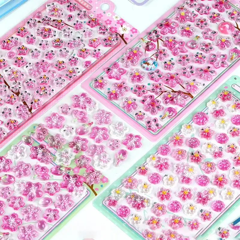 

3D-наклейки «Цветущая вишня»: романтичные, трендовые, рельефные цветочные стикеры для скрапбукинга, блокнотов, канцелярских товаров, декоративные наклейки для творчества