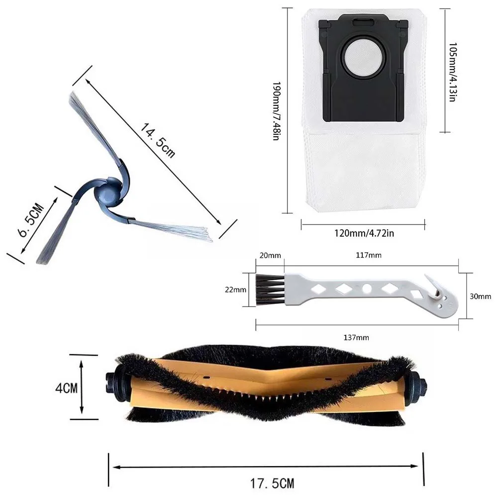 Robot Vacuum Cleaner Spare Parts Kit for Dreame For D20 For Air Plus F21 Plus L30s Plus Main Brush Side Brush Filter Bag