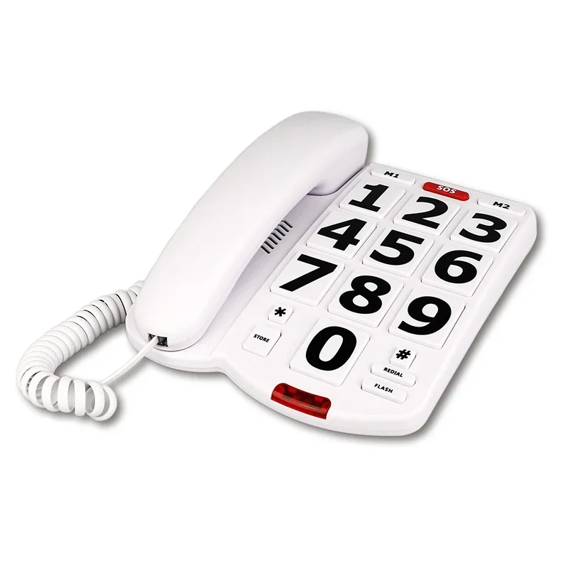 Amplified Landline Phone Corded Desk Telephone with Large Buttons, Loud Ringer, Speed Dial Memory, for Hearing Impaired Seniors