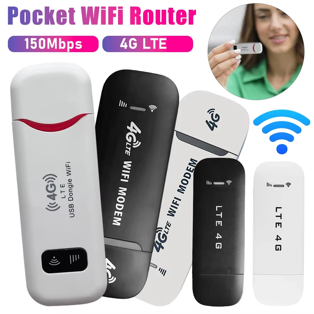 

4G LTE WiFi Router USB Modem Dongle 150Mbps Wireless Network Adapter for Laptop PC Network Card Unlocked WiFi Hotspot Router