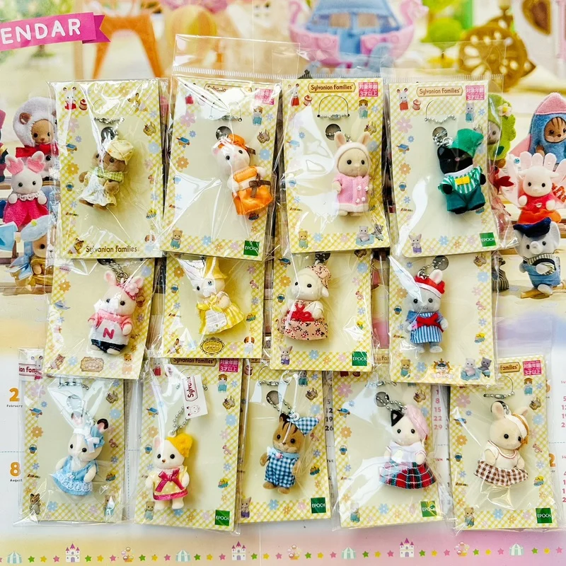 

New Arrival Genuine In Stock Sylvanian Families Anime Figure Pendant Decorations Keychain Collectible Figure Girl Birthday Gift