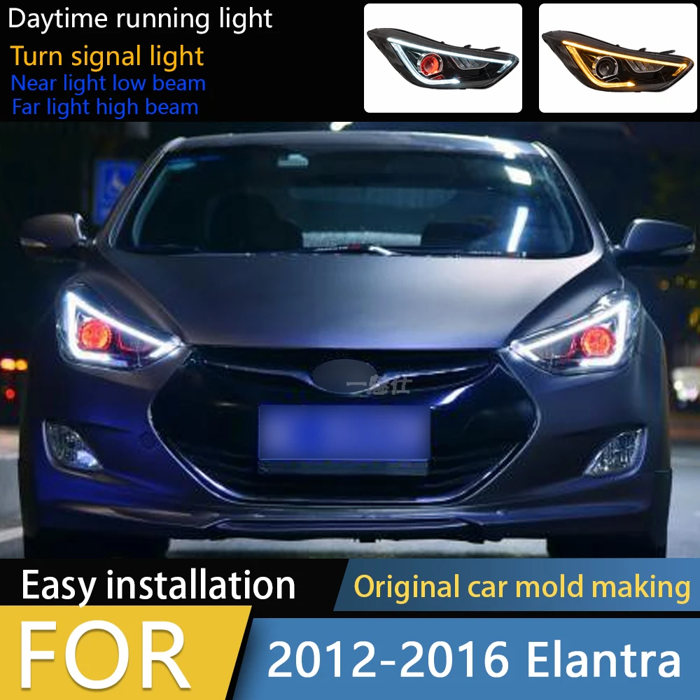 

Заводское производство для 2012-2016 UP Elantra светодиодные фары Avante, модификация сборки передних фонарей
